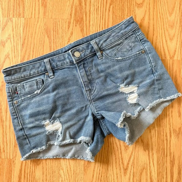 Vigoss The Jagger Distressed Jean Shorts Size 26 XS Cut Off Raw Hem Denim Short - Picture 2 of 10